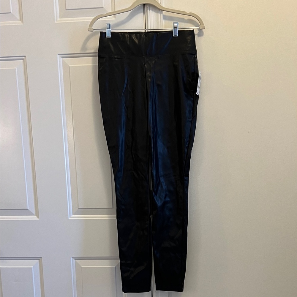 Black Faux Leather Leggings by INC size 4